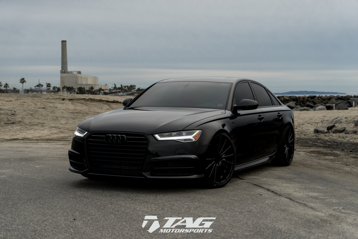 A Blacked Out Audi A6 With Vossen Wheels Damnedwerk.