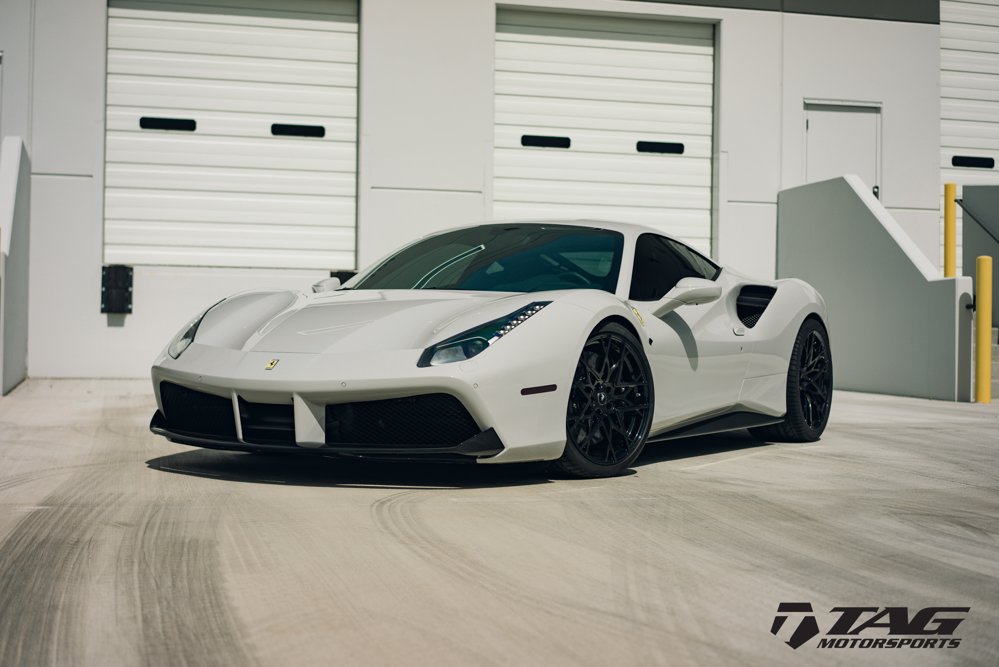Off White Ferrari 488 With Vorsteiner Novitec Goodies Tag