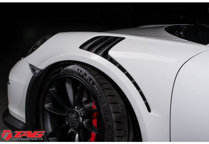 TechArt Front Fender Outlet Trims in Carbon