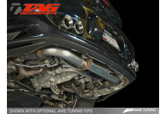 Silver Tips - AWE Tuning Porsche 997TT Exhaust System with HJS 200 cell catalysts and 3" Tailpipes
