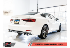 AWE Touring Edition Exhaust for Audi B9 S5 Sportback - Non-Resonated (Silver 102mm Tips)