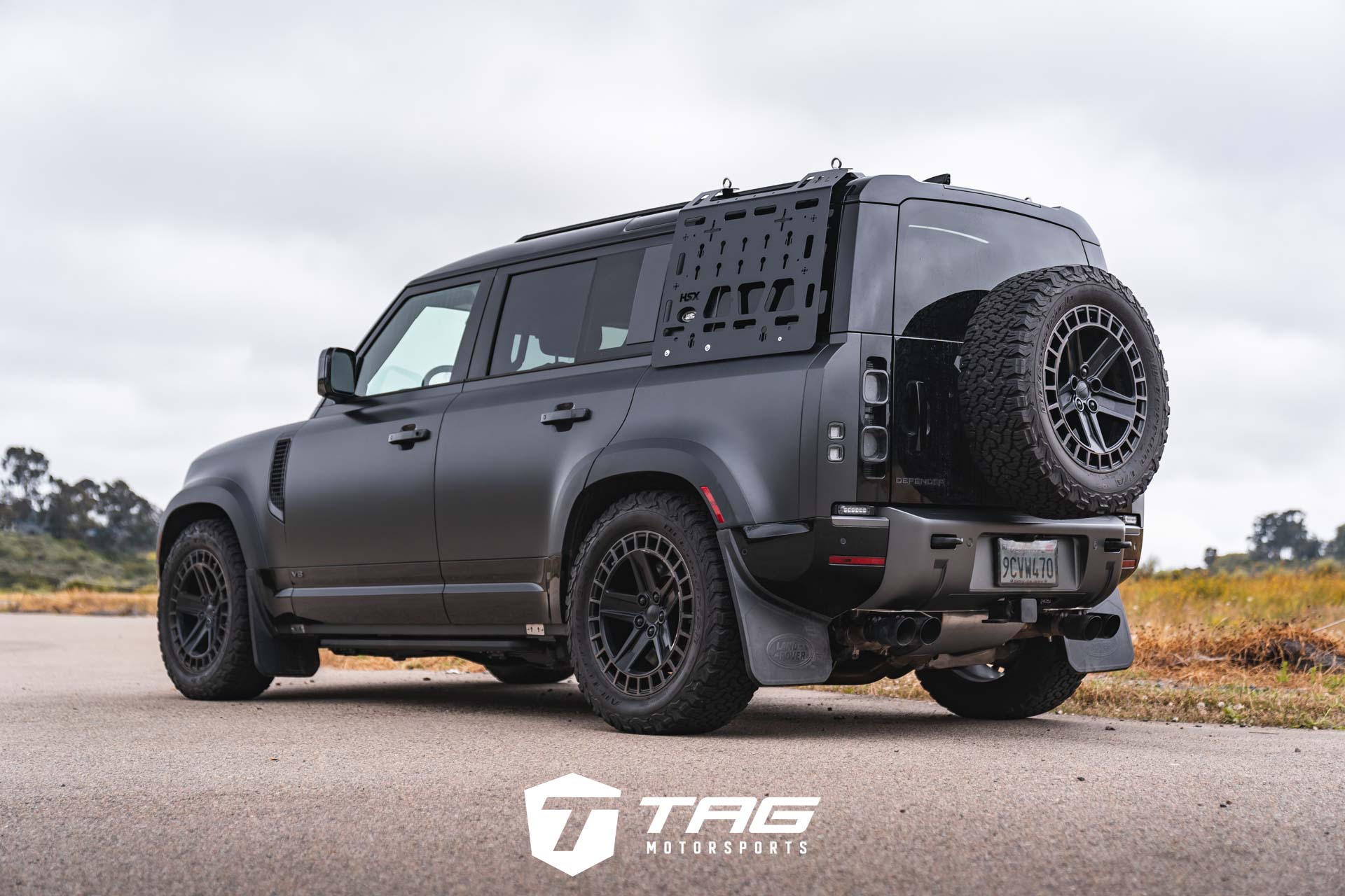 Defender V8 with Milltek Exhaust on Redbourne Wheels