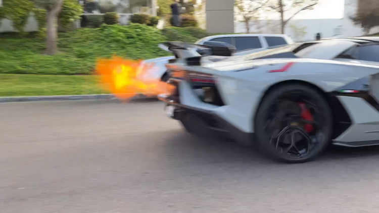 Lamborghini Car Exhaust Flames
