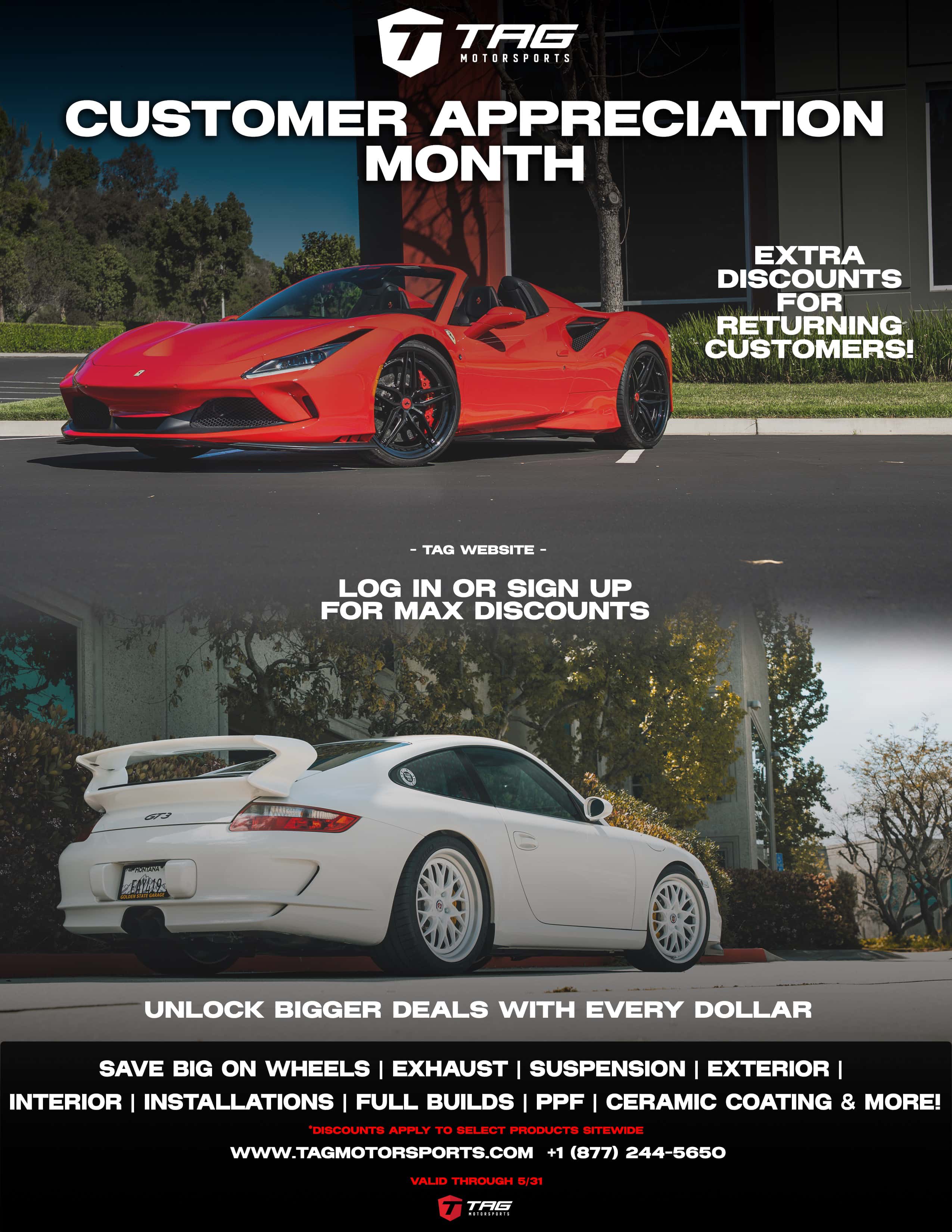 Customer Appreciation Month at TAG!!! - Special Offer Site Wide!