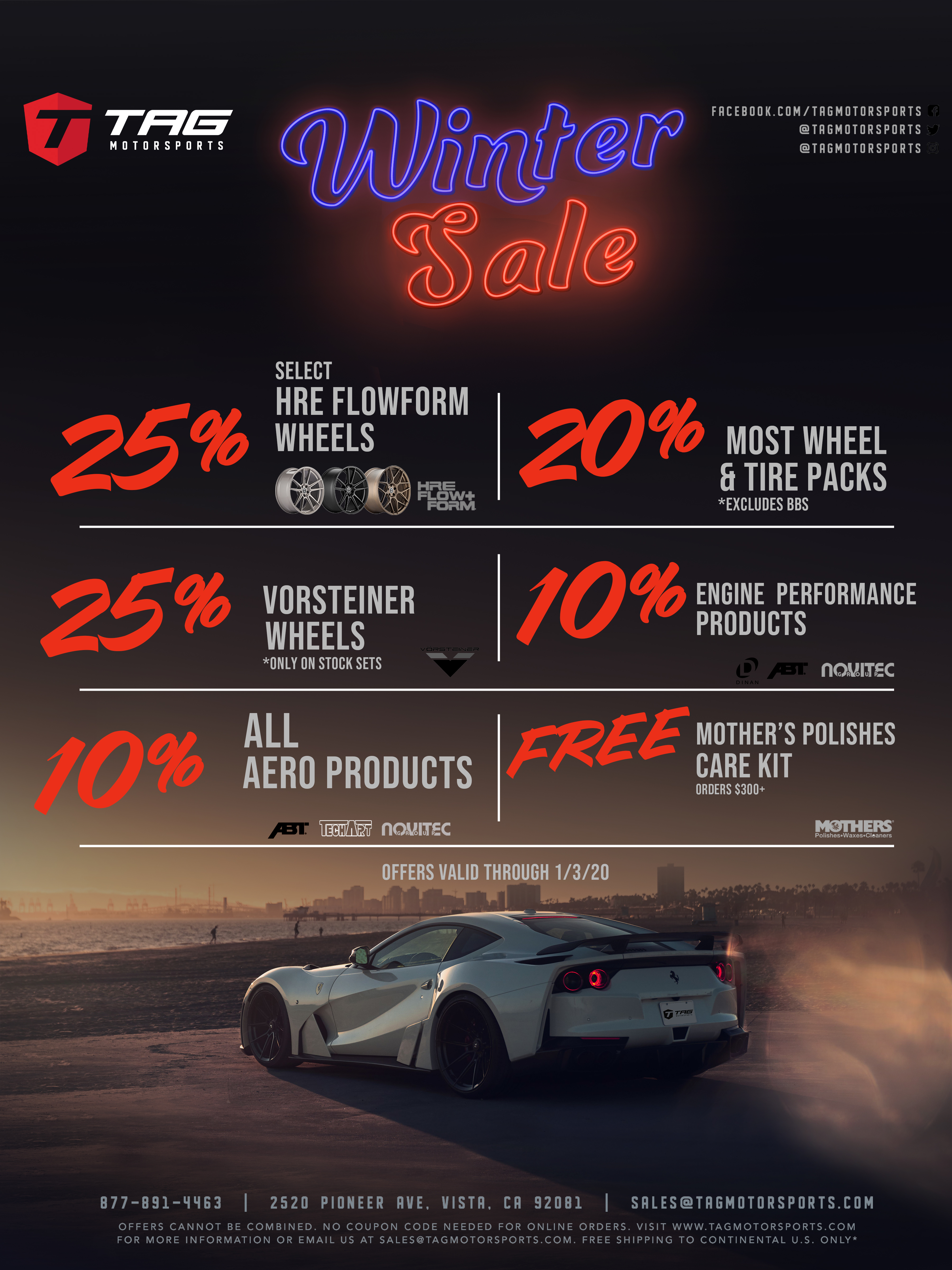 TAG's HOLIDAY-WINTER SALE 2019