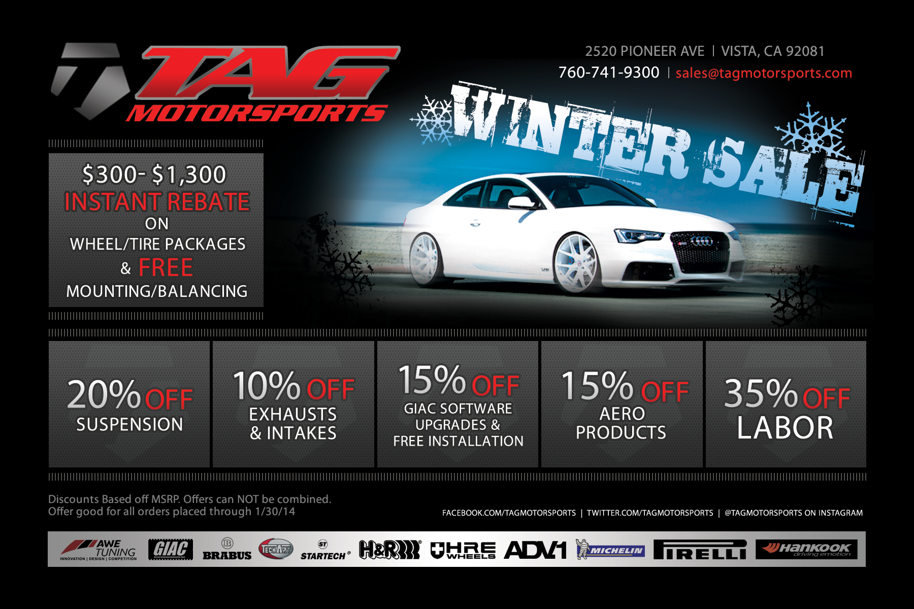 Winter SALE & Cyber Monday - TAG Motorsports